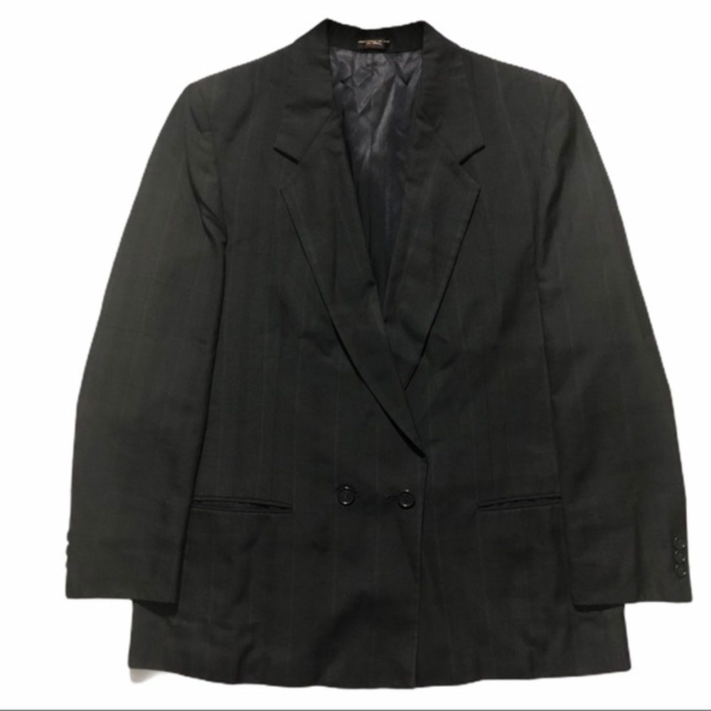 REGALIA COLLECTION Black Checkered Suit Jacket